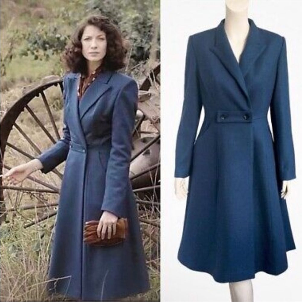 Torrid Outlander Claire Navy Double-Breasted Swing Coat Size 2X.